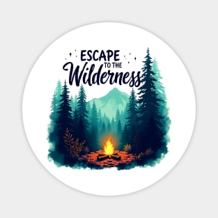 Escape to the Wilderness – Campfire Mountain Adventure Magnet